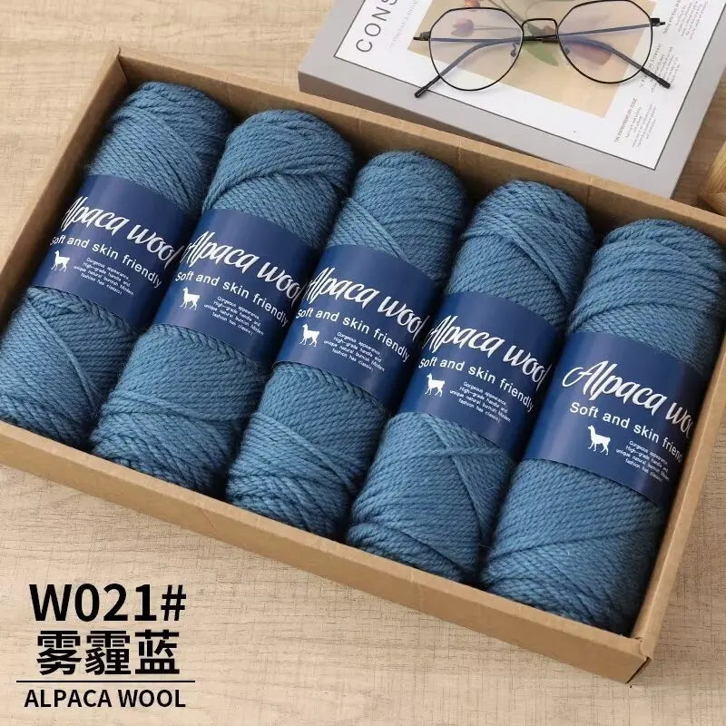 5pcs Camel wool needle thread, comfortable and soft to the touch, hand-woven scarves and other DIY medium and thick wool balls