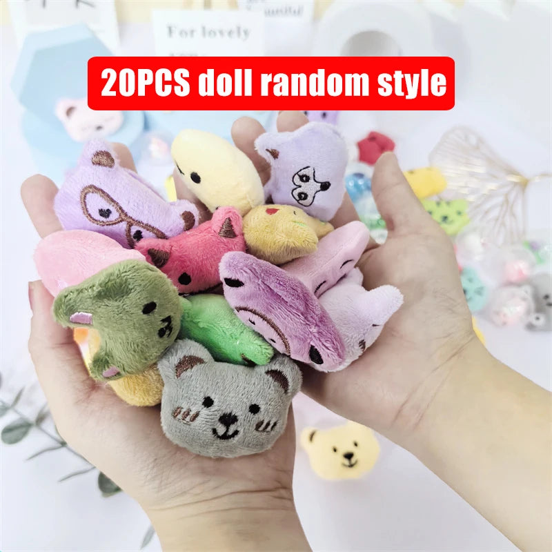 10-30pcs Animal Plush Dolls Rabbit Bear Stuffed Toys Mini Girl Plush Claw Machine Doll Accessories 32mm Twisted Egg Toys Gift