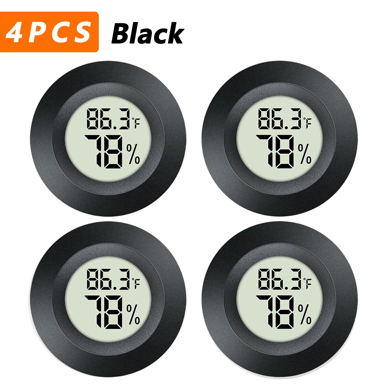 2/4 Pcs Mini Hygrometer Thermometer Fahrenheit or Celsius Meter Digital LCD Monitor Indoor Room Round Humidity Temperature Gauge