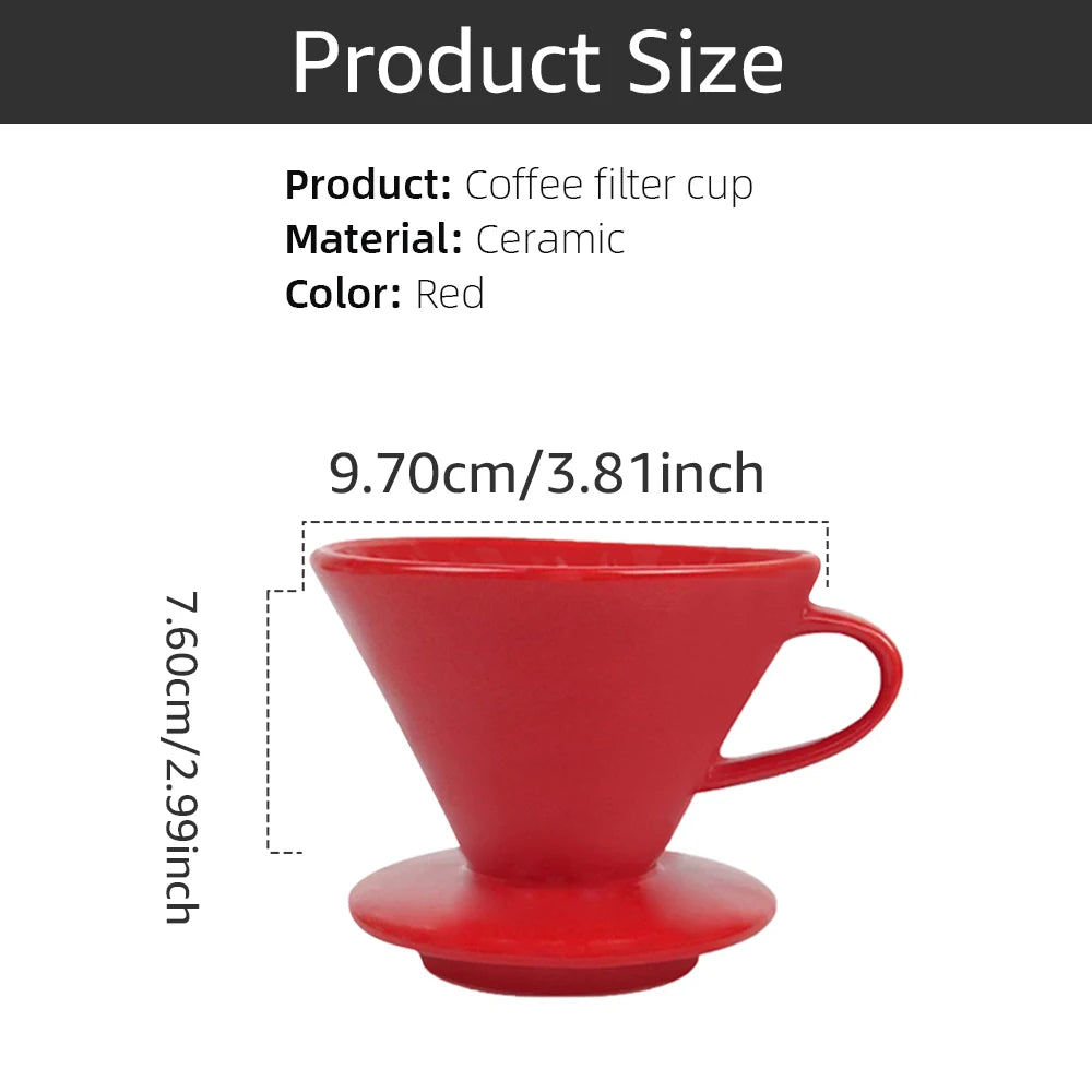 Ceramic Coffee Filter Cup Reusable Filters Coffee Maker Conical Hand Flush Single Drip Filter Cup Barista Tool Cake Cup