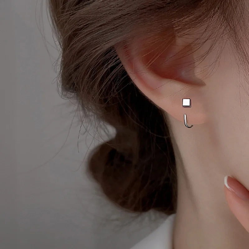 Fashion Stainless Steel Square Earrings