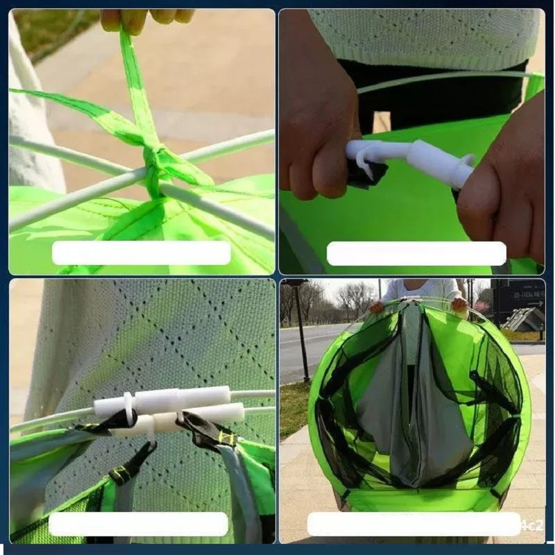 UPF 50+ Instant Pop-up Tent-3-4 People Mosquito Refuge Comes With Silver Paint, Portable Shade for Beach/festival/RV Camping