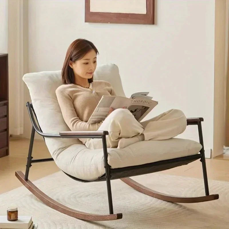 Rocking chair recliner adult balcony living room leisure lazy sofa free chair household bedroom simple single chair