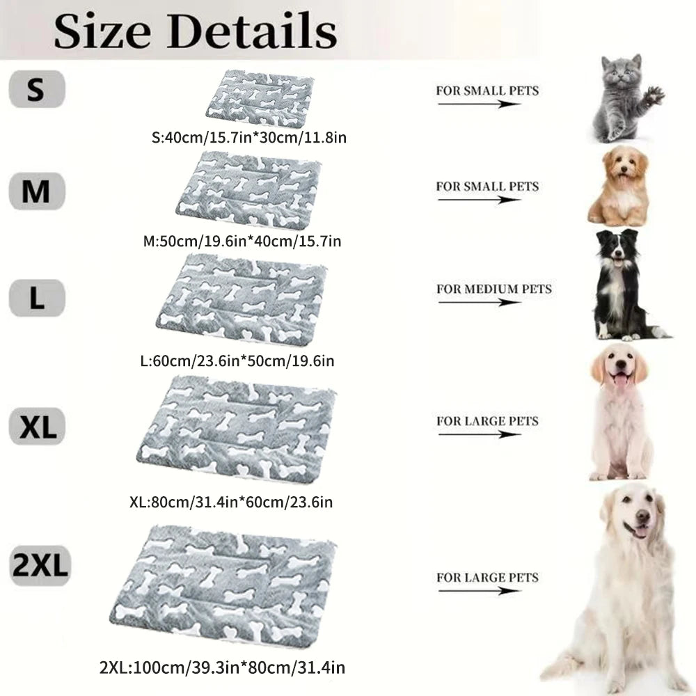1PC Pet Mat Thickened Plush Kennel Large Dog Small And Medium Dog Pet Cushion Spring And Summer Cat Litter Pet Mattress