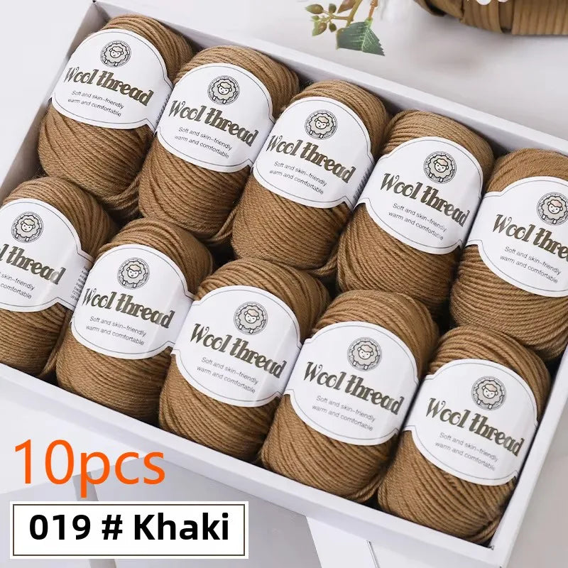 10pcs Australian Wool Yarn [About 500G/10 Balls Per Pack] Soft And Warm Easy to Knit,Sweaters,carves,DIY Knitwear