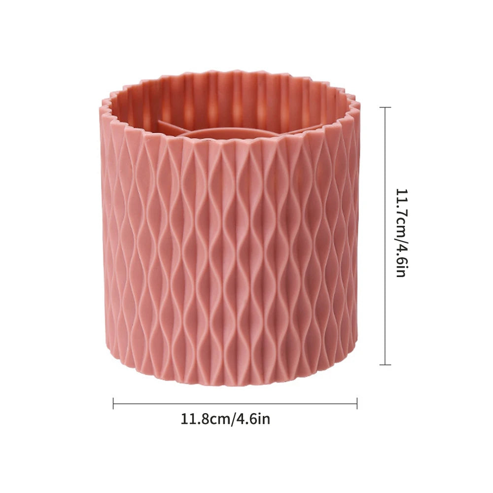 1PC Desk Stationery Storage Box Makeup Cartridge Mouth Red Storage Box Light Luxury Bucket Rotating Pen Holder