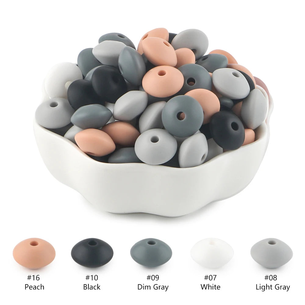 Lentil Silicone Beads
