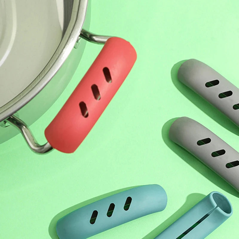 2PCS/4PCS/6PCS Silicone Handle Cover For Iron Pots To Prevent Heat Damage, Ear Protection Handle Cover For Iron Pots