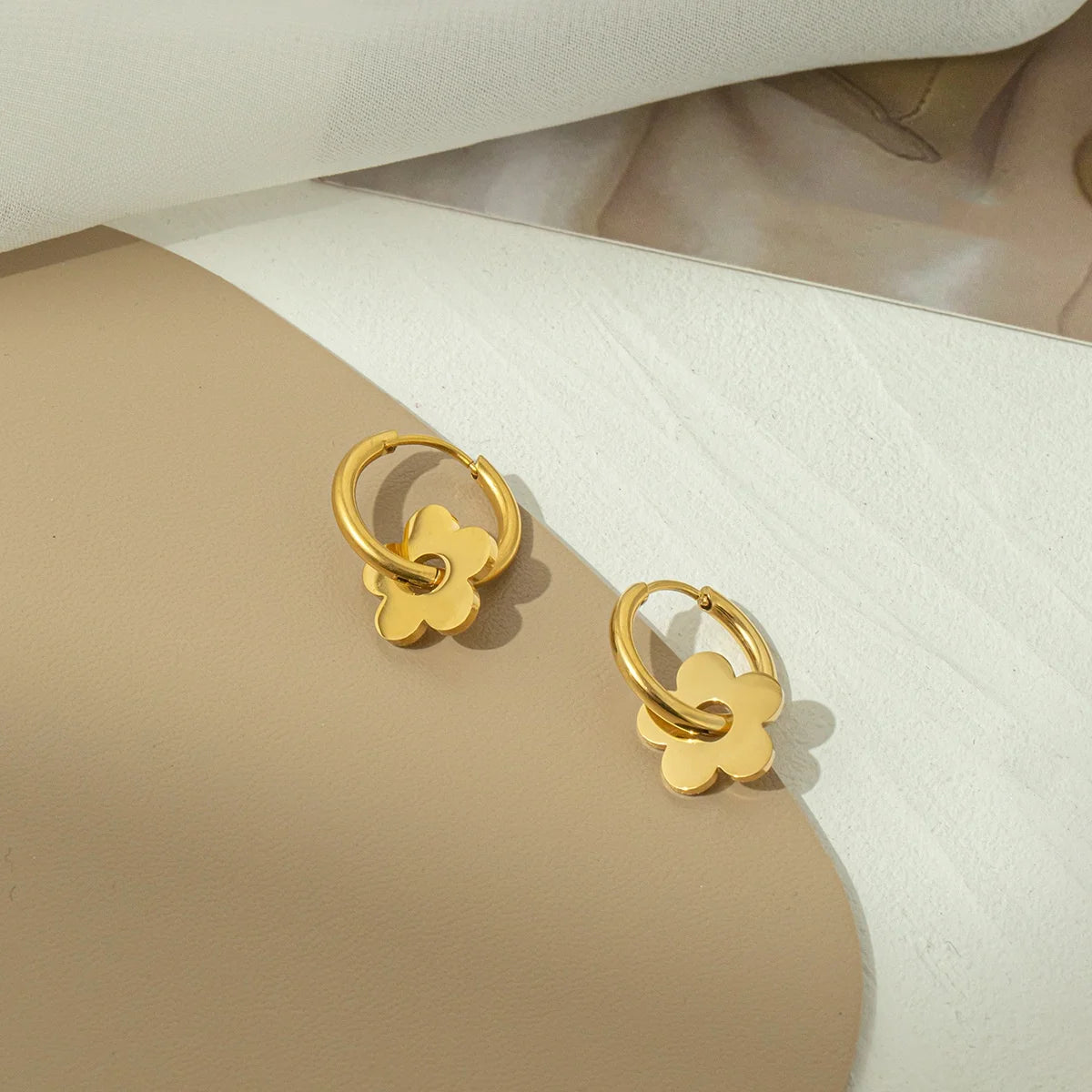 Heart-Shaped Stainless Steel Hoop Earrings