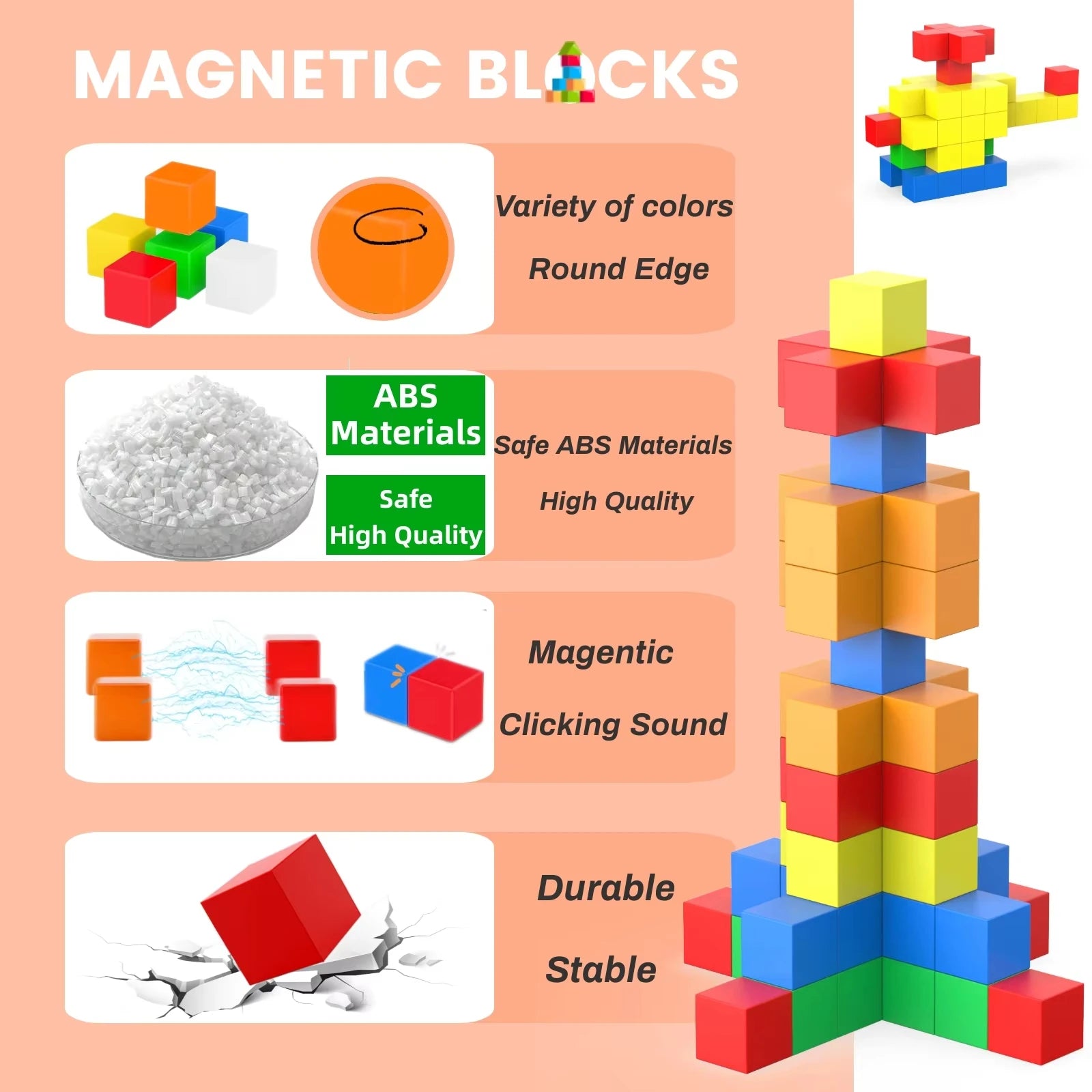 Hot Magnetic Cube Children's Toys Magnetic Modeling Building Toys for Toddlers Preschool Learning Sensory STEM Montessori Toys