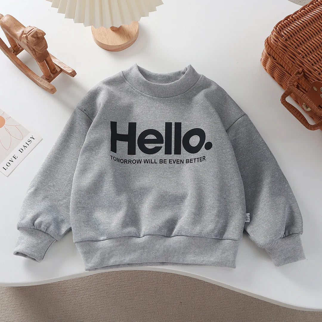 Baby Girls Boys Sweatshirt Kids Letter Hoodies Toddler Autumn Outerwear Winter Children's Clothing