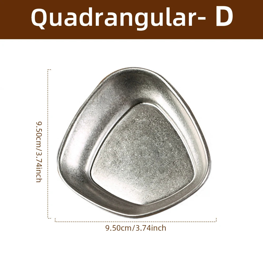 Coffee Bean Weighing Plate Stainless Steel Sauce Dish Plate Irregular Shape Storage Tray Kitchen Coffee BeanDose Tray Dosing Cup