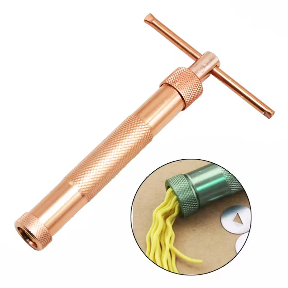 1Set Fancy Pattern Mud Extruder Mold Stainless Steel Clay Mold Ceramic Mold Rose Gold Sugar Paste Extruder Fondant