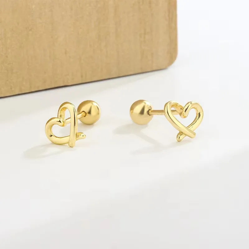 Minimalist Small Flower Screw Earrings