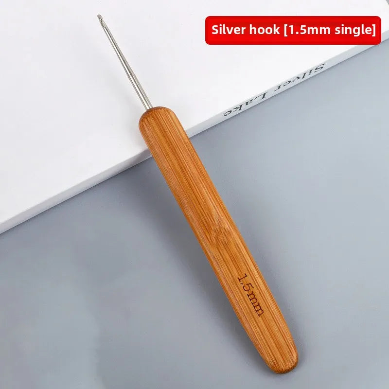 Full set of bamboo handle crochet bamboo crochet wool hook hand knitting tools sweater needle round head carbonized crochet