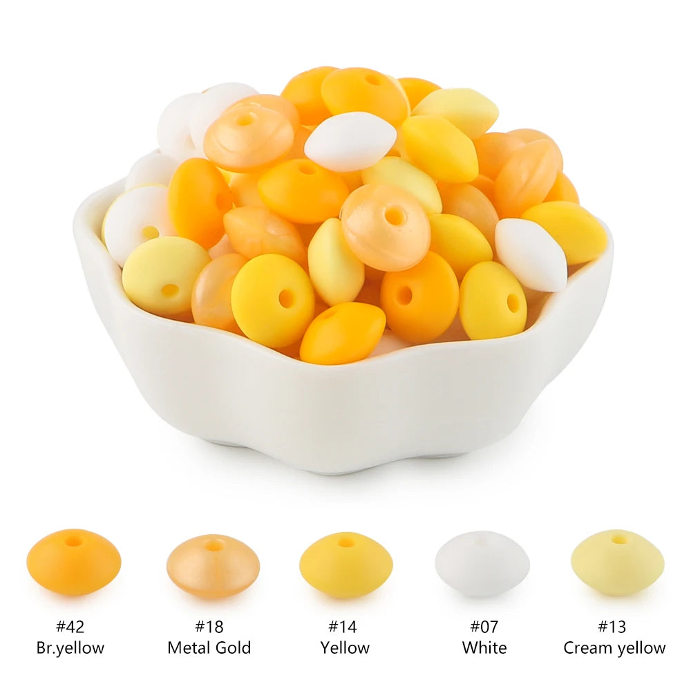 Lentil Silicone Beads