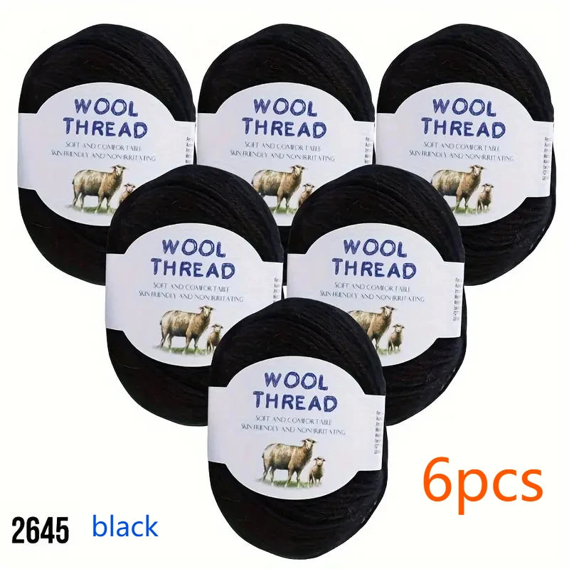 6pcs Australian wool set（300g）soft and comfortable, brilliant colors can be used to knit knits such as sweaters, vests, etc