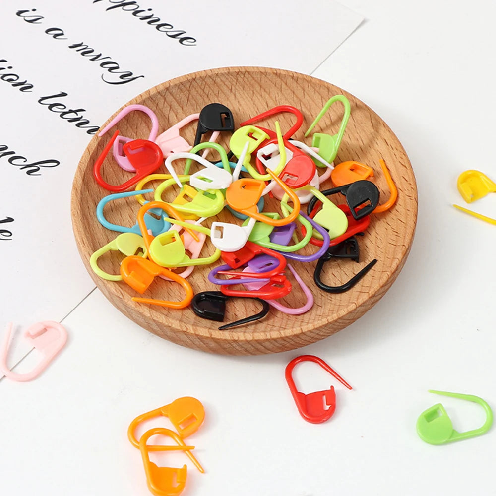 100PCS/200PCS Small Yarn Marker Color Marker Small Pin Fail-Proof Fastener Plastic Locator Buckle Colorful Paper Clip