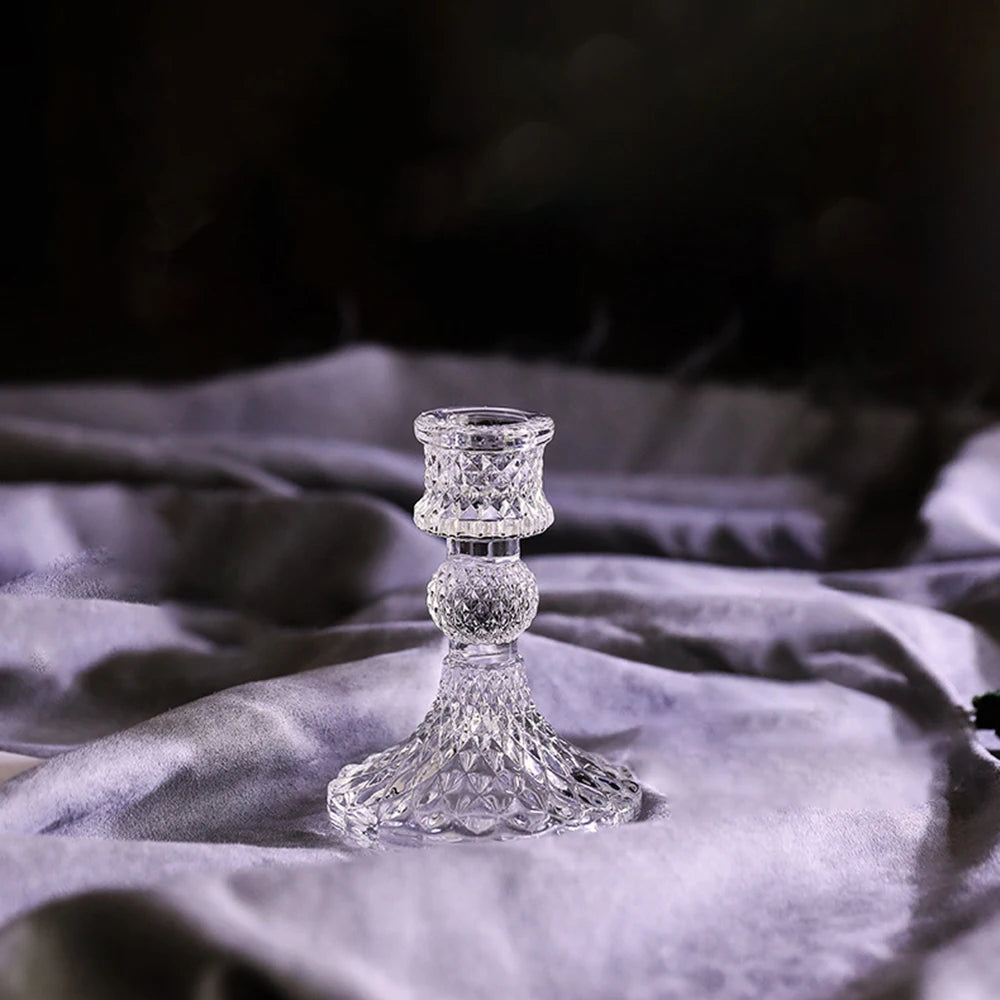 1PC Retro Crystal Candle Holder