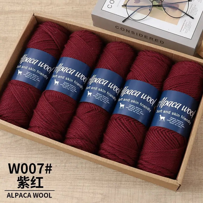 5pcs Camel wool needle thread, comfortable and soft to the touch, hand-woven scarves and other DIY medium and thick wool balls