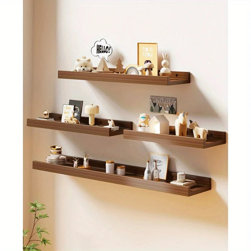 Solid wood wall shelf wall wall wall hanging wall baffle bookshelf living room bedroom shelf wooden board storage rack