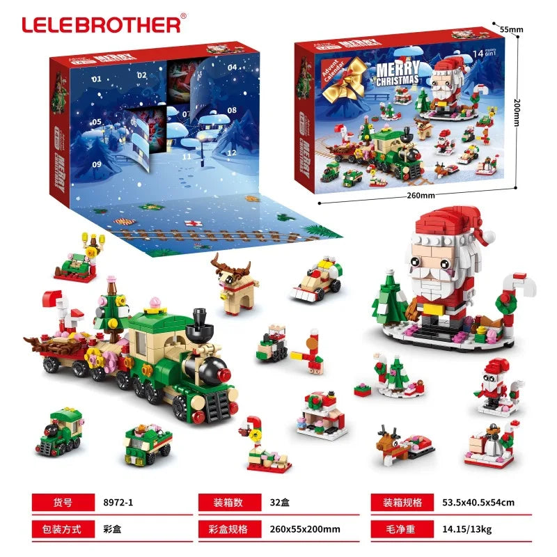 Surprise Christmas Advent Calendar Blind Box Christma Building Blocks Toys Kids Sets Santa Claus Toys Set Children’s Gifts﻿