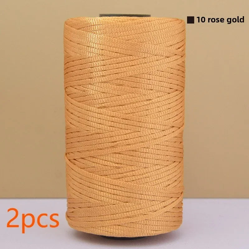 2Pcs 500g ice silk bright cotton and linen thread 500g personalized hand-woven crocheted DIY available hook bag hat seat cushion