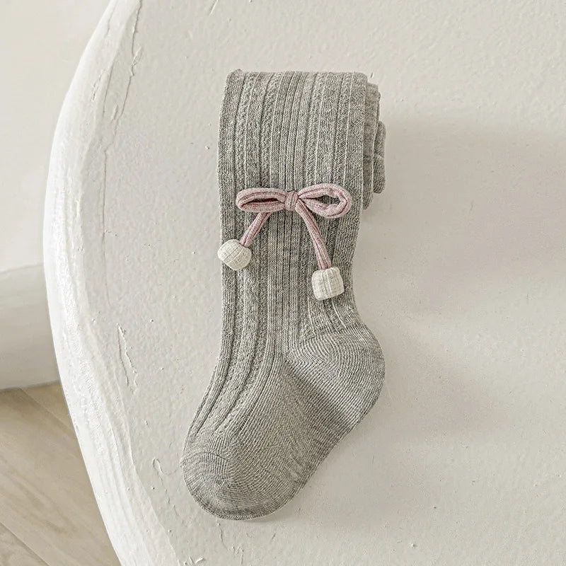 Cotton Baby Tights Sweet Bowtie Girls Leggings Kids Children Pantyhose Stockings Girls Socks 0 to 8 Years