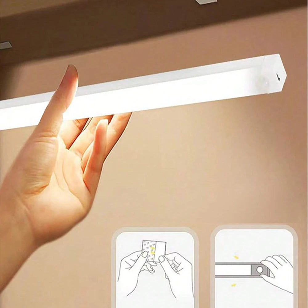 1pc Motion Sensor Light, Wireless USB Rechargeable Night Light For Room, Cabinet, Closet, Corridor And Stairs Warm/White Light