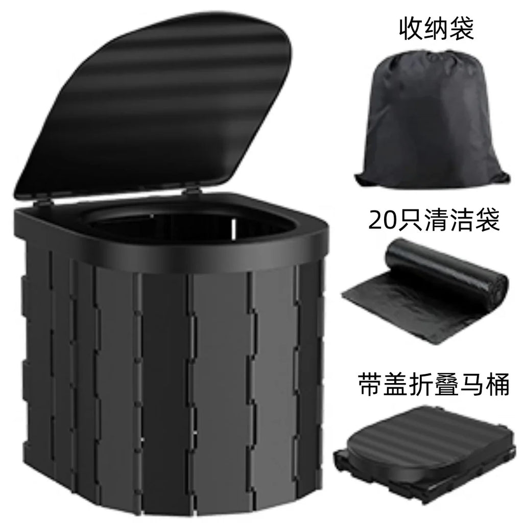 New folding integrated portable toilet, car-mounted self-driving outdoor products toilet