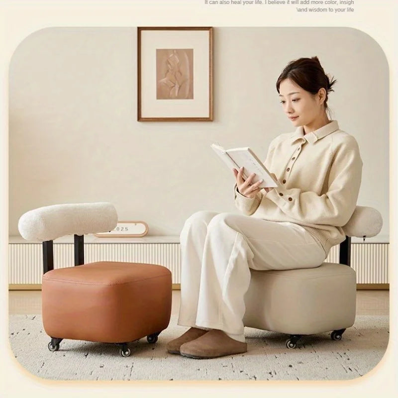 Yoyo shoe change stool living room creative small stool backrest solid wood sofa stool household light luxury multi-purpose