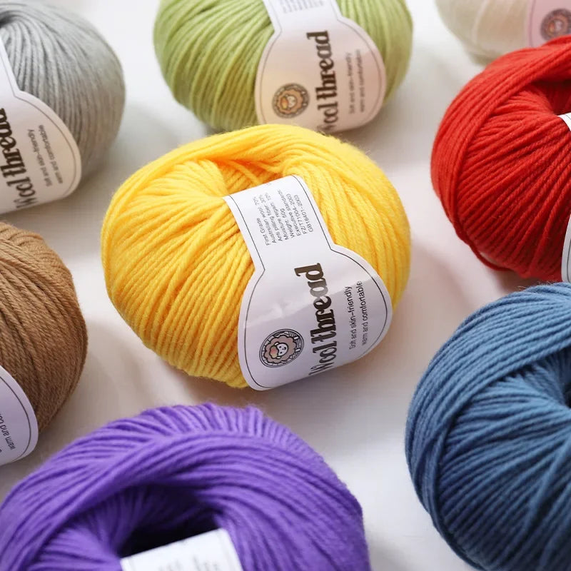 10pcs Australian Wool Yarn [About 500G/10 Balls Per Pack] Soft And Warm Easy to Knit,Sweaters,carves,DIY Knitwear
