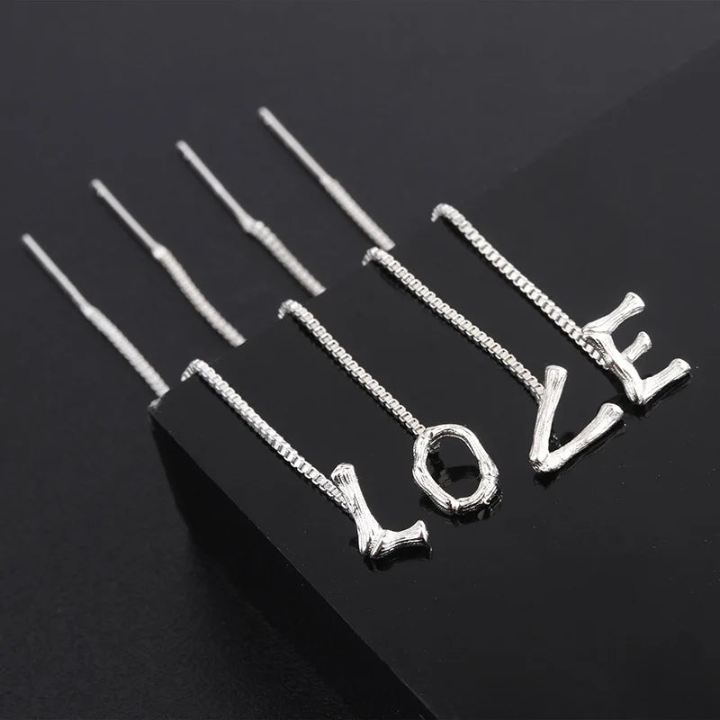 Letters Piercing Earrings Line