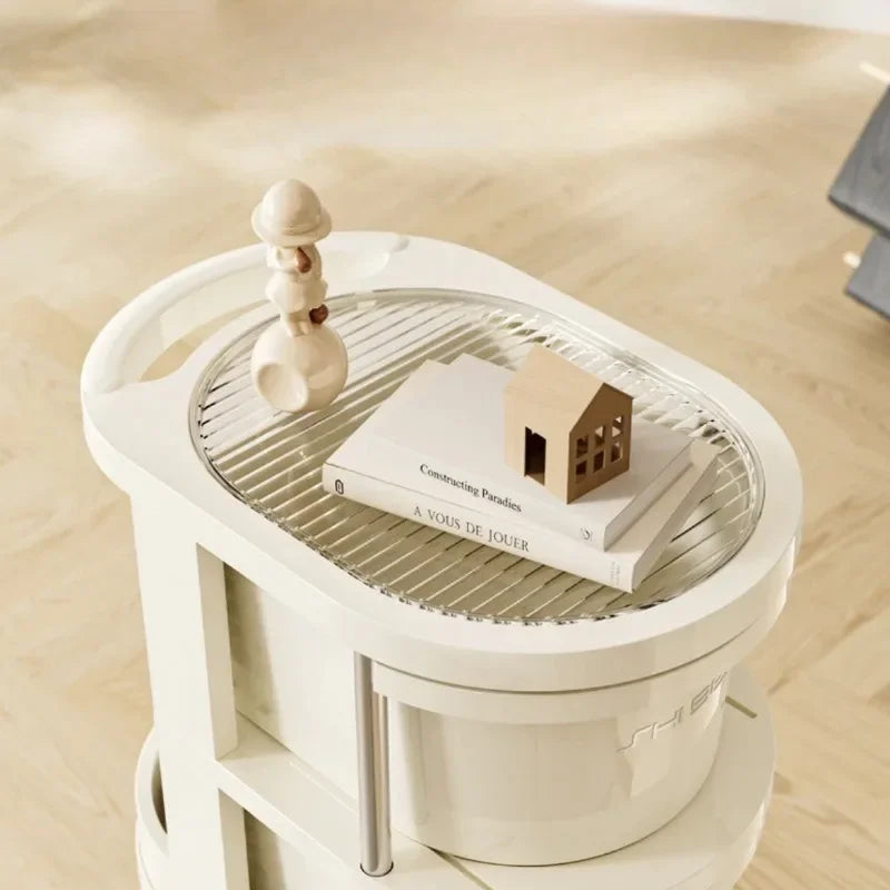 Bedside cabinet, office storage cabinet, snack rack, handcart storage cabinet, large capacity household multi-layer floor,