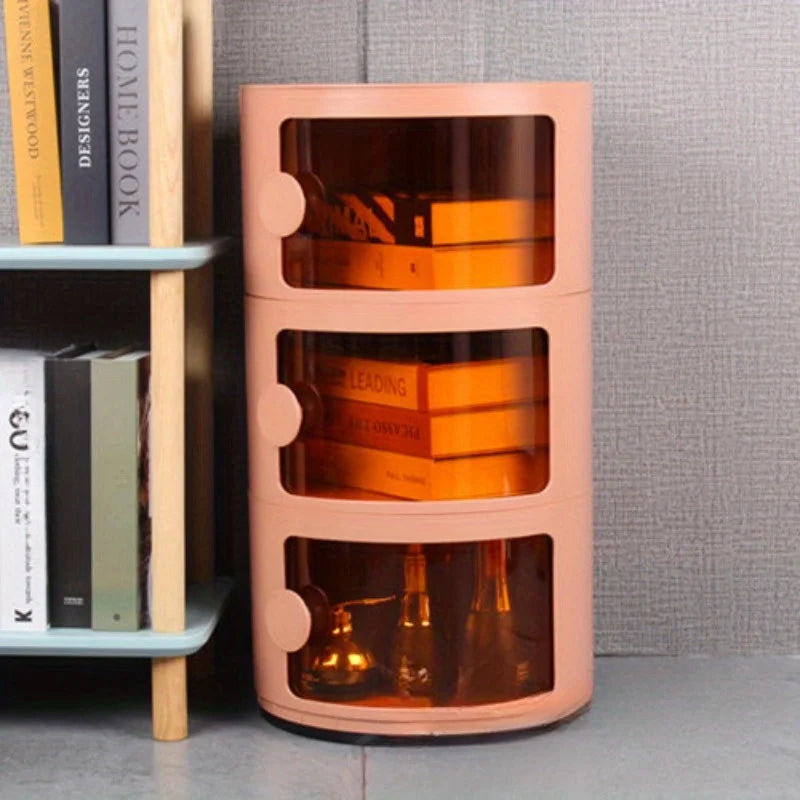 produces Nordic bedside tables, simple and modern creative bedside tables, bedroom storage, circular storage box wholesale