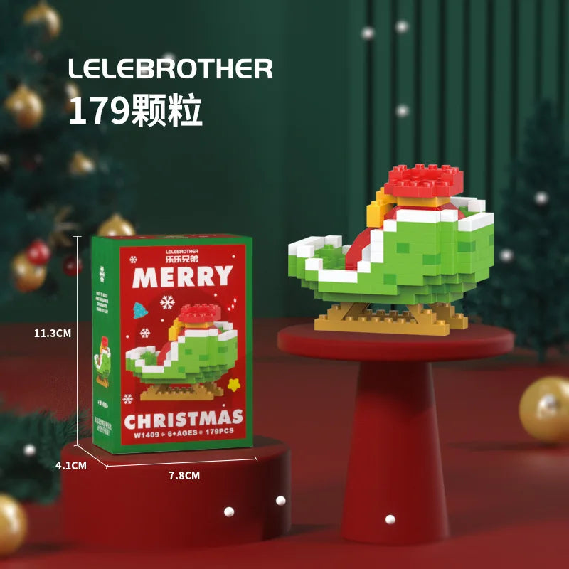 DIY Model Christmas Building Block Santa Claus Snowman Christmas Tree Building Block Toy  Christmas Decoration Party Favours