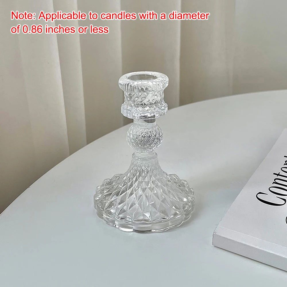 1PC Retro Crystal Candle Holder