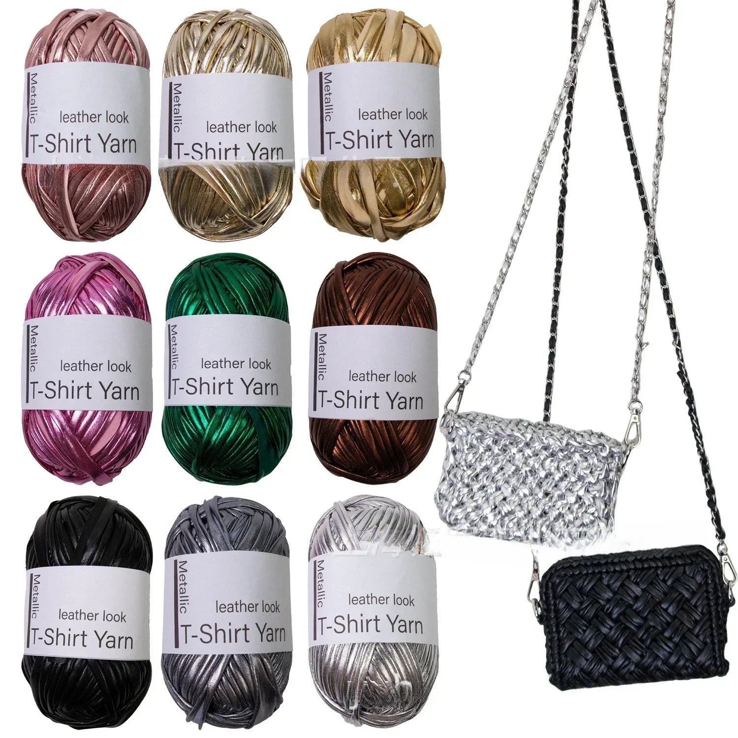 Metallic T-shirt yarn Metallic gloss cloth line DIY hand-woven wool ball
