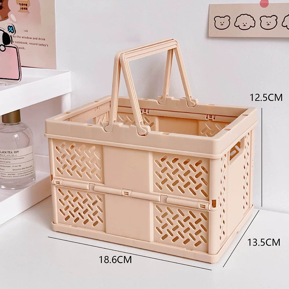 1PC Multifunctional Sundries Foldable Portable Multi-Color Storage Basket Desktop Snack Organizer Basket Storage Box