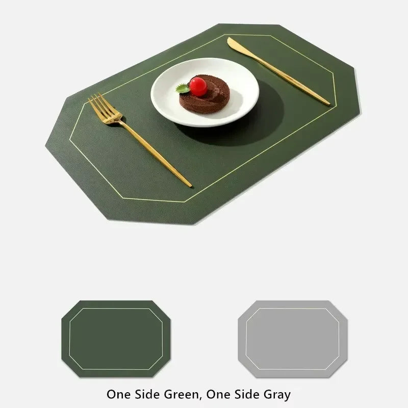 1/4pcs Faux Leather Placemats ,Waterproof,Oil-resistant, Heat-resistant, Anti-scald Dinner Bowl Mat, Kitchen Dining Table  Mats