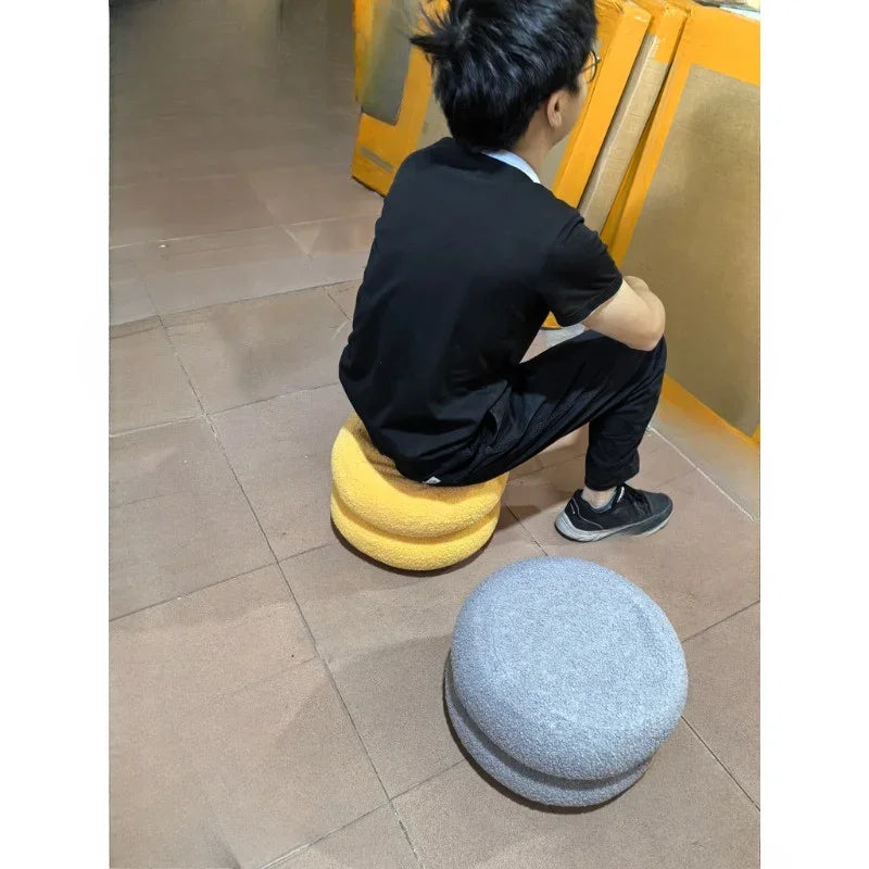 household round stool,  sofa stool, low stool, simple pier shoe stool, elegant and multifunctional workspace small chair