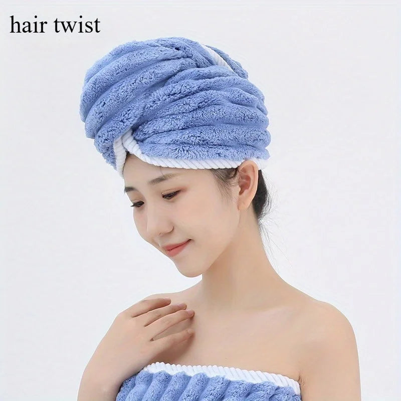 Xiangfeng new coral fleece dry hair cap women's thickened absorbent household adult home shower cap headtowel wholesale