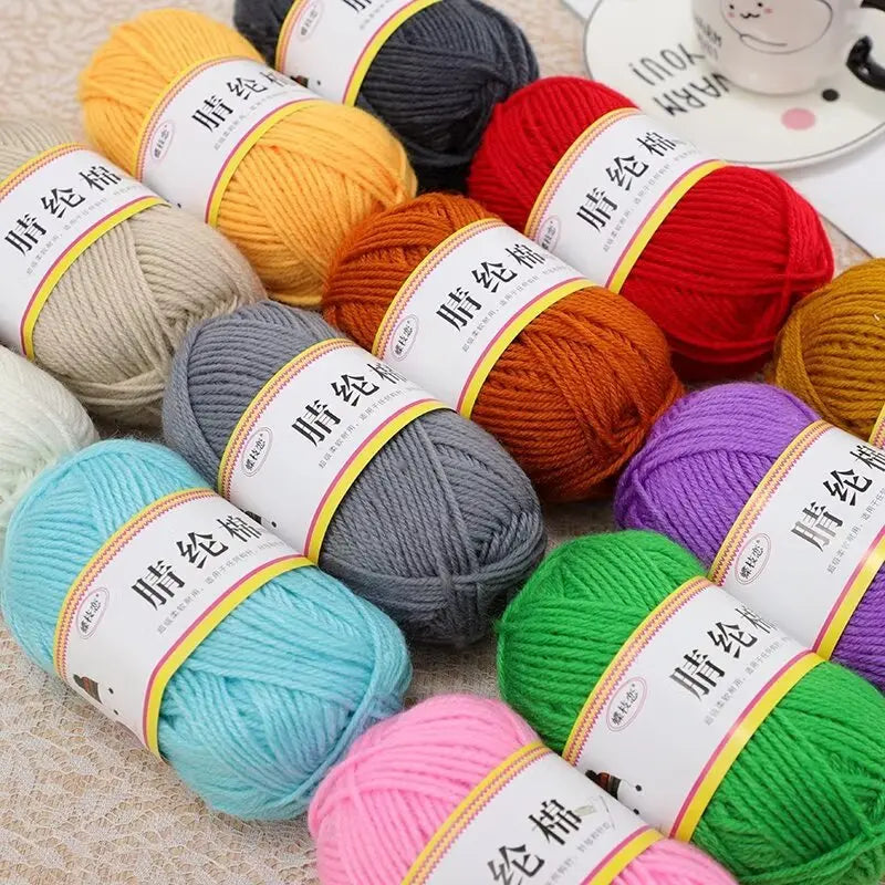 {1Pcs 50g }Acrylic cotton medium and thick thread hand-woven DIY slippers wool ball hook doll seat cushion thread