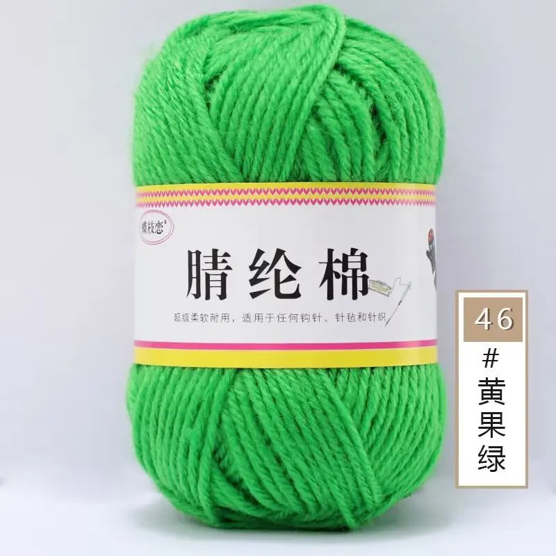 {1Pcs 50g }Acrylic cotton medium and thick thread hand-woven DIY slippers wool ball hook doll seat cushion thread