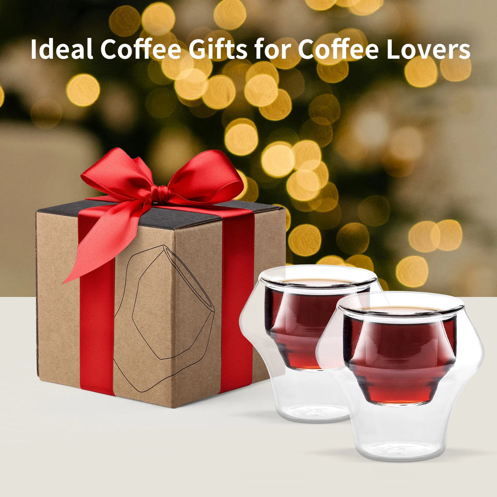 MHW-3BOMBER Double Wall Glass Espresso Cups Anti-scald Reusable Tea Mug Shot Glass Wine Cup Art Home Barista Coffee Accessories