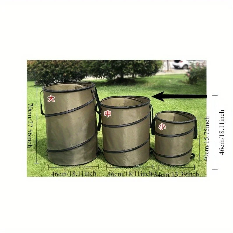 Folding Oxford cloth leaf trash can garden bucket self-driving outdoor portable storage bucket spot wholesale