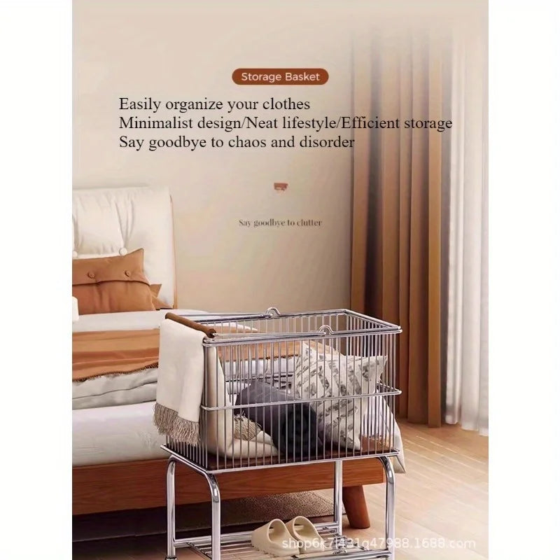 Medieval Dirty Basket Bathroom Double Layer Clothes Storage Basket Toilet Mobile Laundry Basket Dirty Basket Cart Shelf