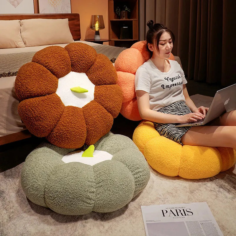 Pumpkin cushion, cushion, sitting on the ground, lazy person, living room, buttocks cushion, tatami mat,