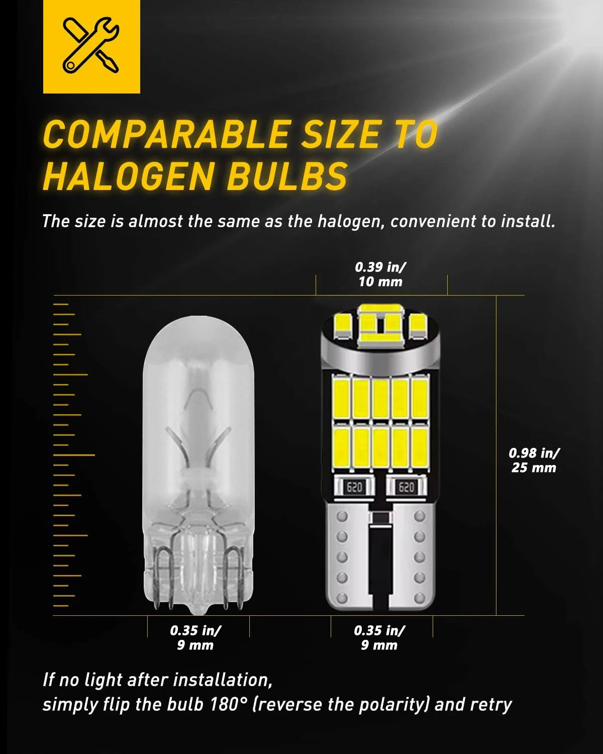 10-40PCS T10 W5W LED Bulb CANBUS No Error 12V 4014-26SMD 400LM 6500K Super Bright White Car Interior Dome Door Maps Trunk Lights