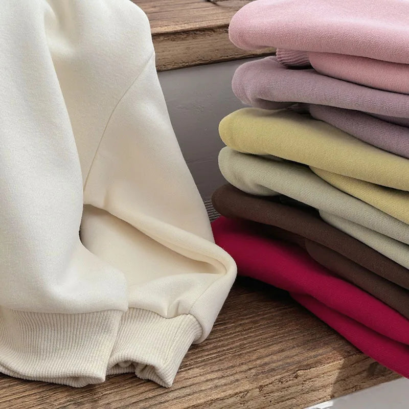 Children Autumn Toddler Boys Sweatshirts New Solid Color Kids Baby Girls Tops Round Neck Loose Simple Versatile Tops